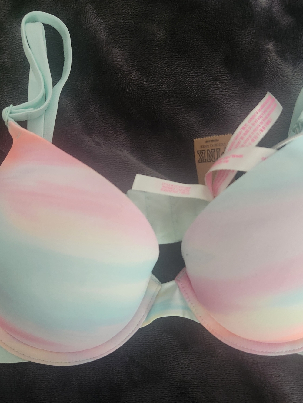 PINK Victoria's Secret Pastel Ombre T-Shirt Bra - Mint, Pink, Cream